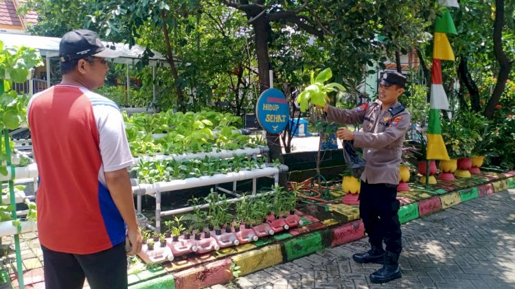 Polisi Motivasi Warga MCG Antusias Kembangkan Sayuran Hidroponik