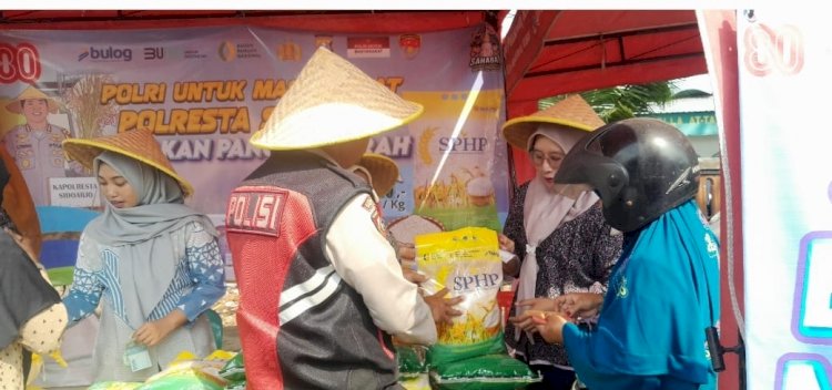 Polsek Krian Gelar Bazar Murah dan Distribusi ke Warga